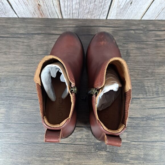 Vionic Joy Bethany Leather Waterproof Side Zip Ankle Bootie Women's Sz 6 Beaver - Picture 6 of 10